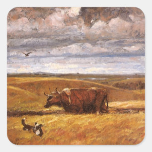 Sticker Carré Buffalo Bones Enfouis Par Harvey Thomas Dunn