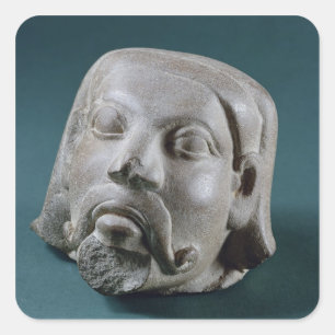 Sticker Carré Buffed sandstone head of a foreigner, Sarnath, 3rd