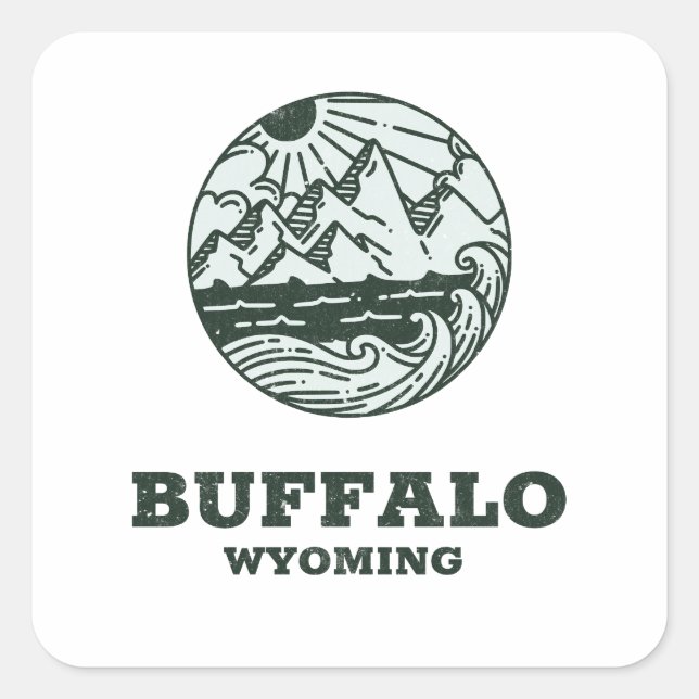 Sticker Carré Buffle - Wyoming (Devant)
