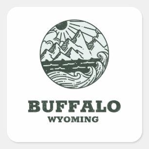 Sticker Carré Buffle - Wyoming
