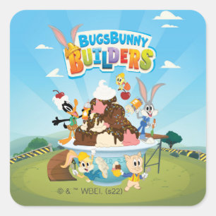 Sticker Carré BUGS BUNNY BUILDERS™ Looney Builders Glace