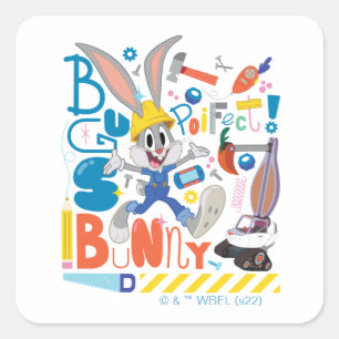 Sticker Carré BUGS BUNNY BUILDERS™ Outils de travail de BUGS BU