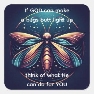 Sticker Carré Bugs Butt Light Up Firefly Lightning bug