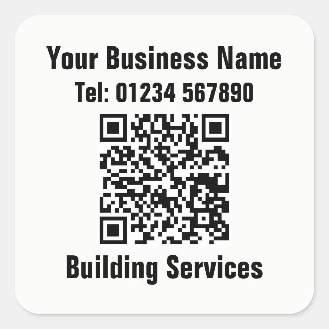 Sticker Carré Builder Building Services QR Code (Devant)