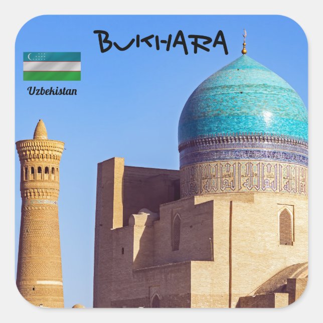 Sticker Carré Bukhara, Ouzbékistan - mosquée Kalyan (Devant)