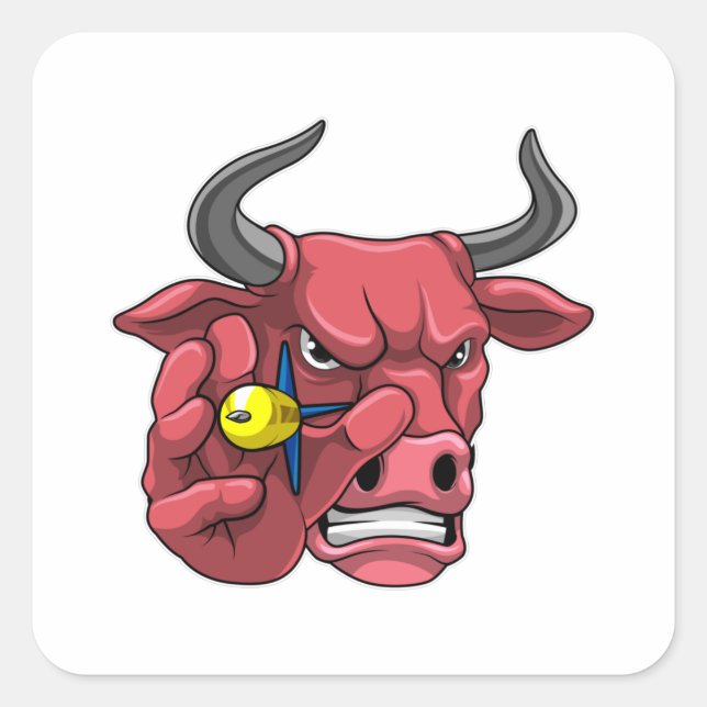 Sticker Carré Bull aux fléchettes avec Dart (Devant)