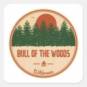 Sticker Carré Bull De L'Oregon Wilderness De Bois
