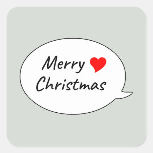 Sticker Carré Bulle de texte Joyeux Noël