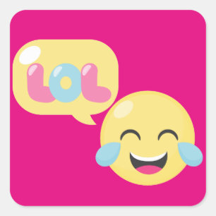 Sticker Carré Bulle Emoji LOL