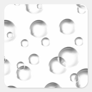 Sticker Carré Bulles en noir et blanc