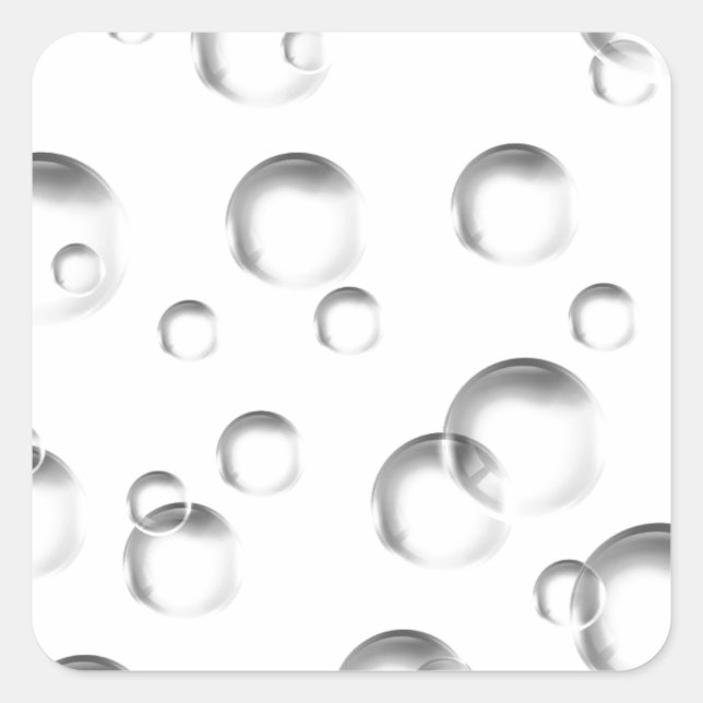 Sticker Carré Bulles en noir et blanc (Devant)