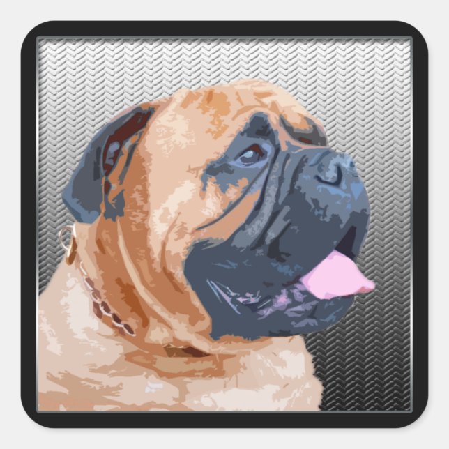 Sticker Carré Bullmastiff (Devant)