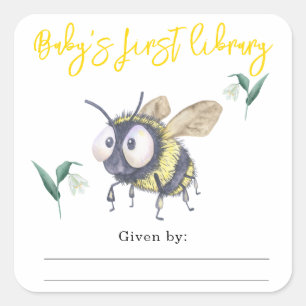 Sticker Carré Bumble Bee - la première bibliothèque de bébé