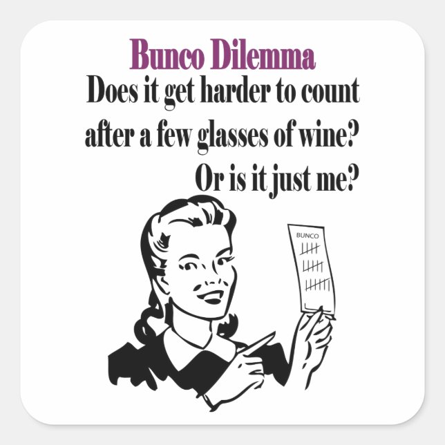 Sticker Carré Bunco - Dilema drôle (Devant)