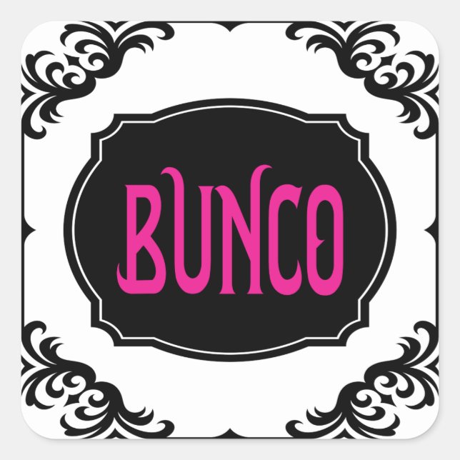 Sticker Carré Bunco Game Nuit Rose Moderne Gras (Devant)