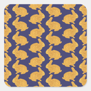 Sticker Carré Bunnies d'or