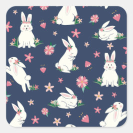 Sticker Carré Bunnies Vacances