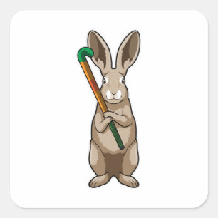 Sticker Carré Bunny at Hockey