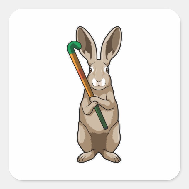 Sticker Carré Bunny at Hockey (Devant)