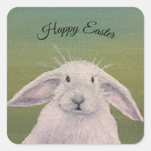 Sticker Carré Bunny blanc