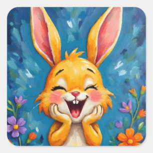 Sticker Carré Bunny Bliss