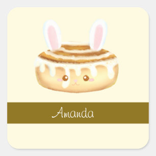 Sticker Carré Bunny Sweet Dessert cannon Bun