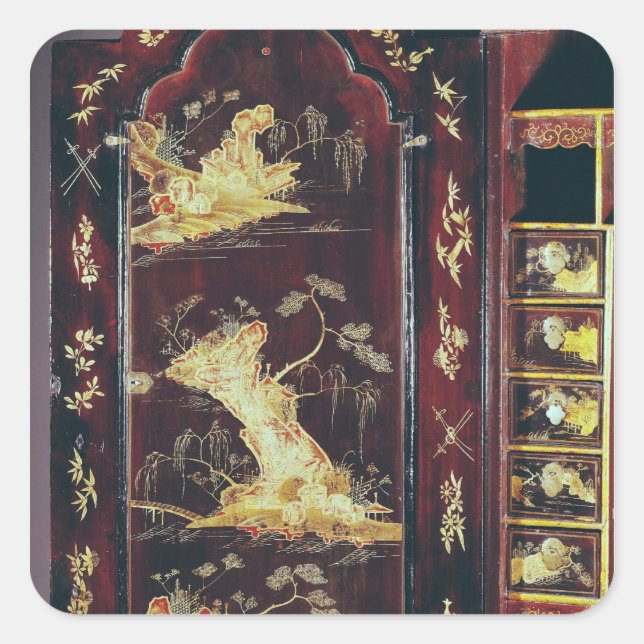 Sticker Carré Bureau décoré de laque chinoise (Devant)