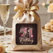 Burgundy Rose Gold Faux Glitter Glam 21st Birthday