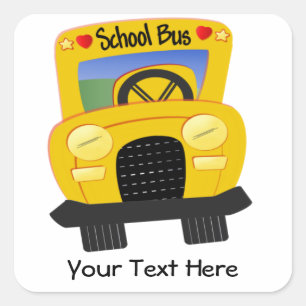 Sticker Carré Bus scolaire 2 (personnalisable)