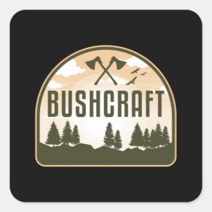 Sticker Carré Bushcraft Survival Apocalypse Extérieur Drôle Cade