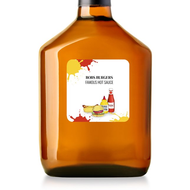 Sticker Carré Business Hamburger Hot dog Custom (Créateur téléchargé)