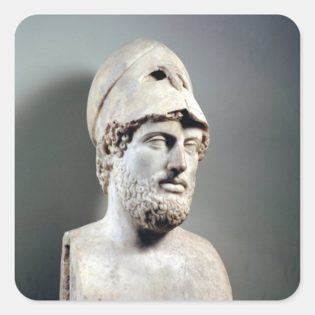 Sticker Carré Bust of Pericles copie d'un original grec (Devant)