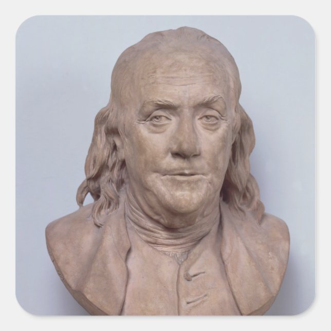 Sticker Carré Buste de Benjamin Franklin 1778 (Devant)