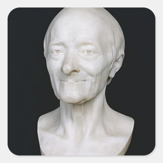 Sticker Carré Buste de Voltaire sans sa perruque, 1778 (Devant)