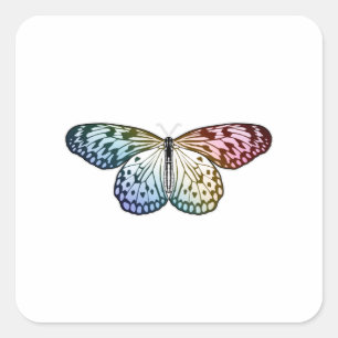 Sticker Carré Butterfly Rainbow