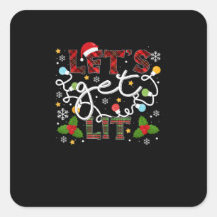 Sticker Carré Buvons Lit Père Noël Christmas Lights
