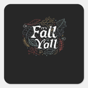 Sticker Carré C’est automne Y’all Automne Design Retro Classic