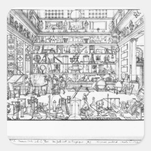 Sticker Carré Cabinet de physique, 1687
