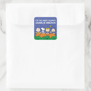 Sticker Carré cacahuètes C'est le grand Citrouille Charlie Bro