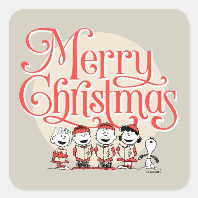 Sticker Carré cacahuètes | Joyeuse Chorale de Noël (Devant)