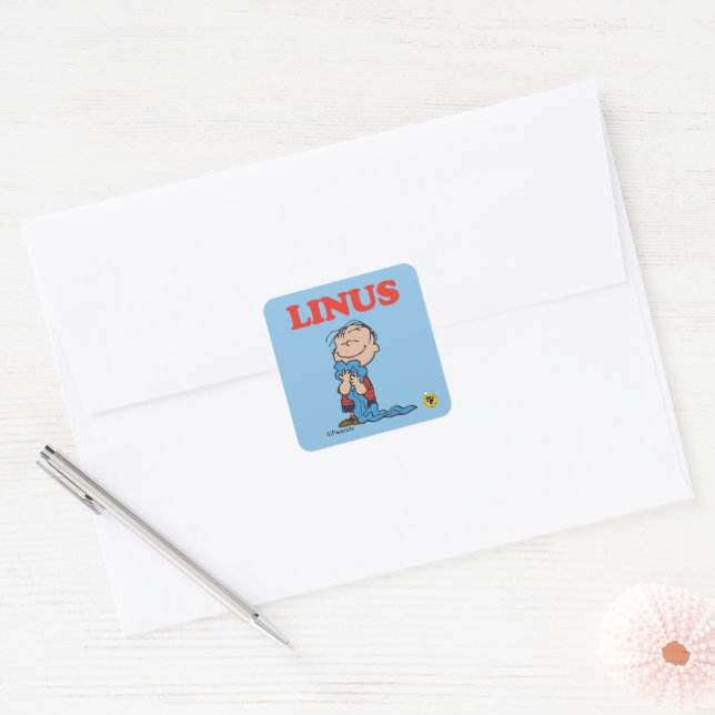 Sticker Carré cacahuètes | Linus Blanket Smile (Enveloppe)