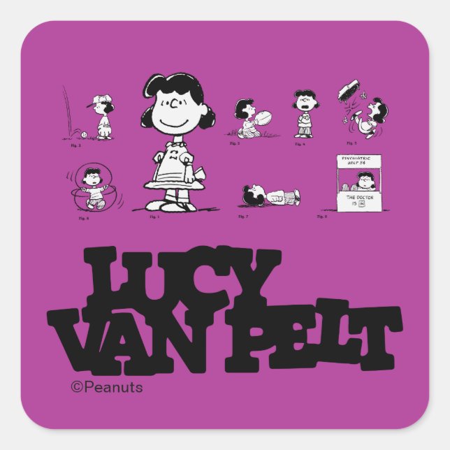 Sticker Carré cacahuètes | Lucy (Devant)