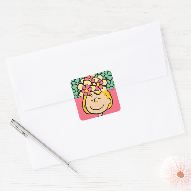 Sticker Carré cacahuètes | Moitié et demi-fleurs Sally (Enveloppe)