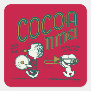 Sticker Carré cacahuètes Snoopy & Linus Cocoa Time