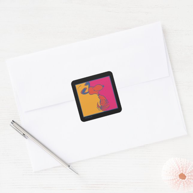 Sticker Carré cacahuètes | Snoopy Pop Art Moderne (Enveloppe)