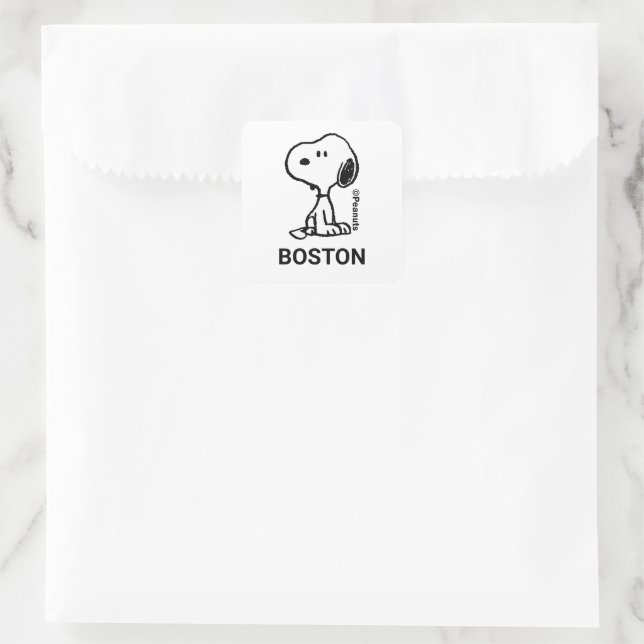 Sticker Carré cacahuètes | Tournages de snoopy (Sac)