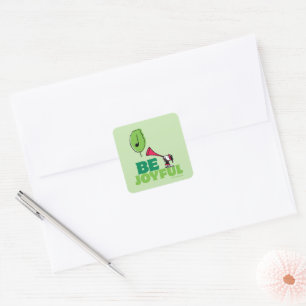 Sticker Carré cacahuètes   Woodstock Soyez Joyeux