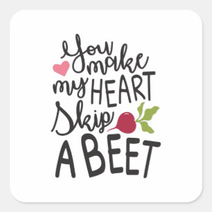 Sticker Carré Cadeau Couple Vous Faites De Mon Coeur Une Beète