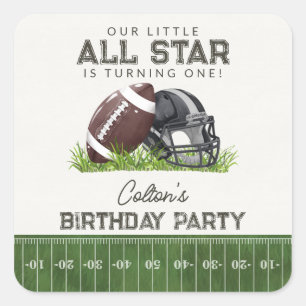 Sticker Carré Cadeau d'anniversaire Football Petite vedette Touc