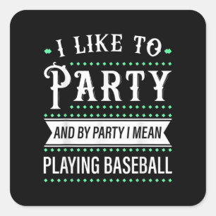 Sticker Carré Cadeau De Baseball Pour Le Joueur De L'Équipe De B